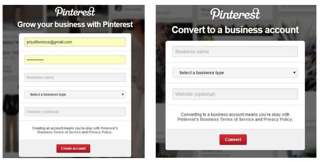 Pinterest Business Create