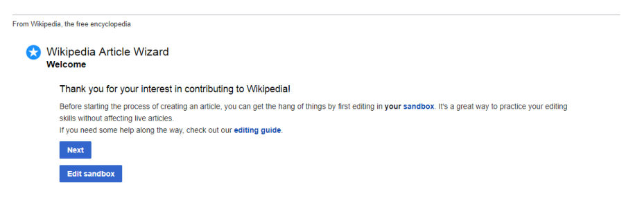 Wikipedia Article wizard
