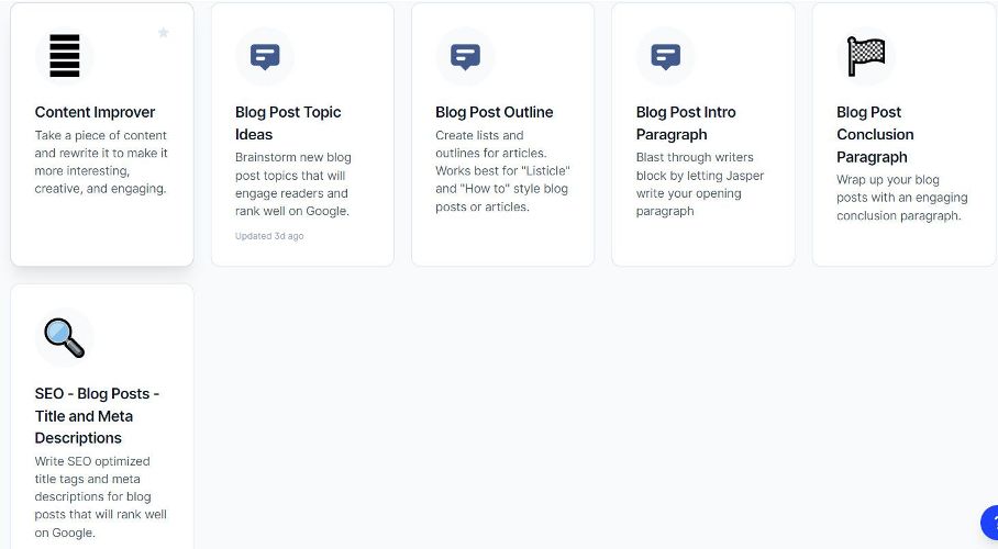 jasper blog writing templates