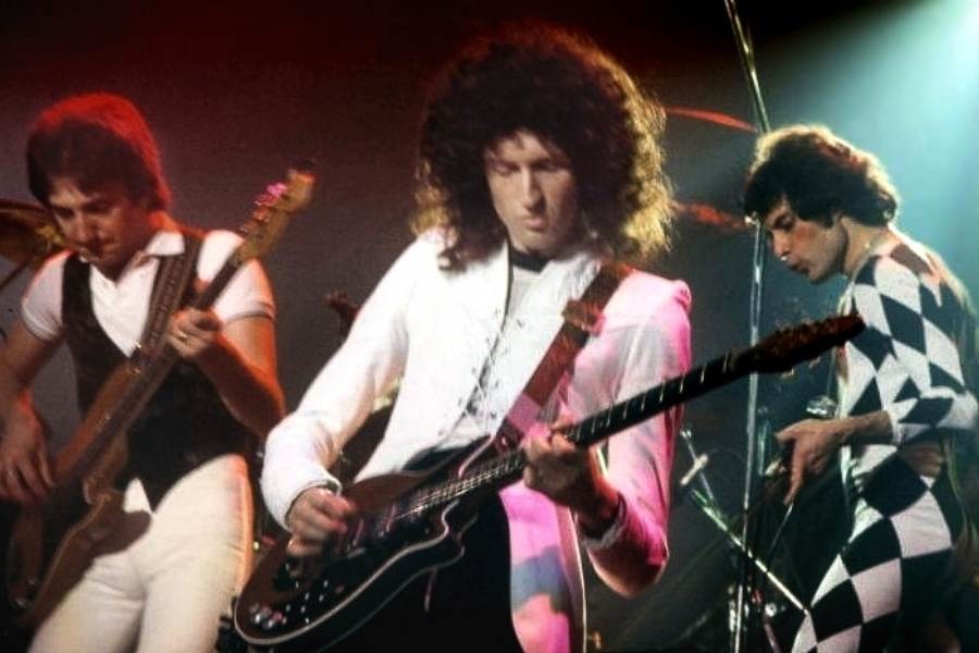 Queen performing