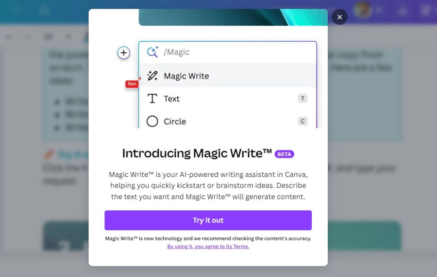 Canva Magic Write AI Writing Tool